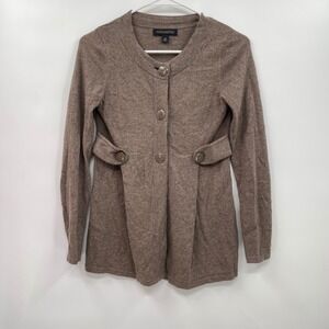 Banana Republic Luxury Cashmere Blend Cardigan Sweater XS Brown Button‎ Front